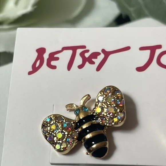 Betsy Johnson Bee Rhinestone Stud Earrings - Picture 9 of 12